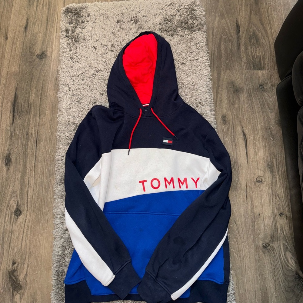 Tommy Hilfiger Navy and Red Hoodie